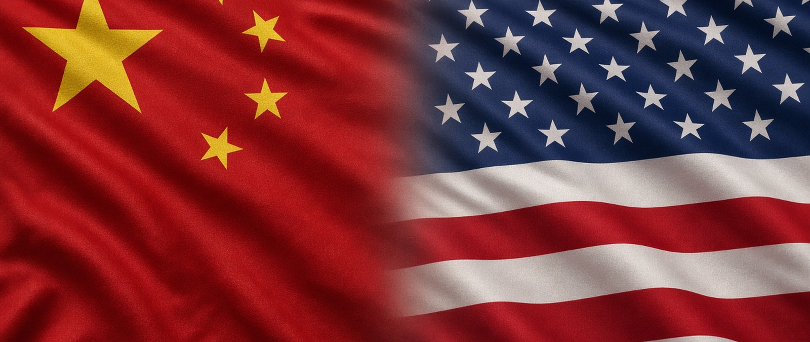 Illustration of the Chinese and United States flags side by side