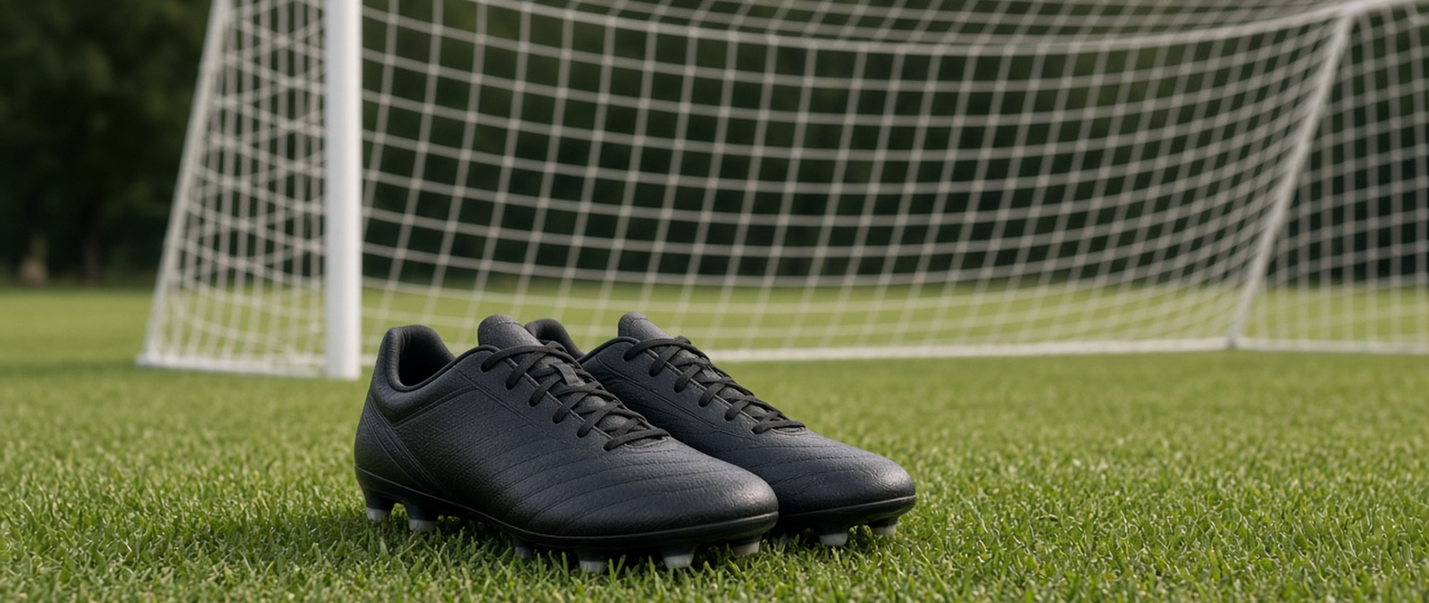 Illustration of a football boot and a goalpost
