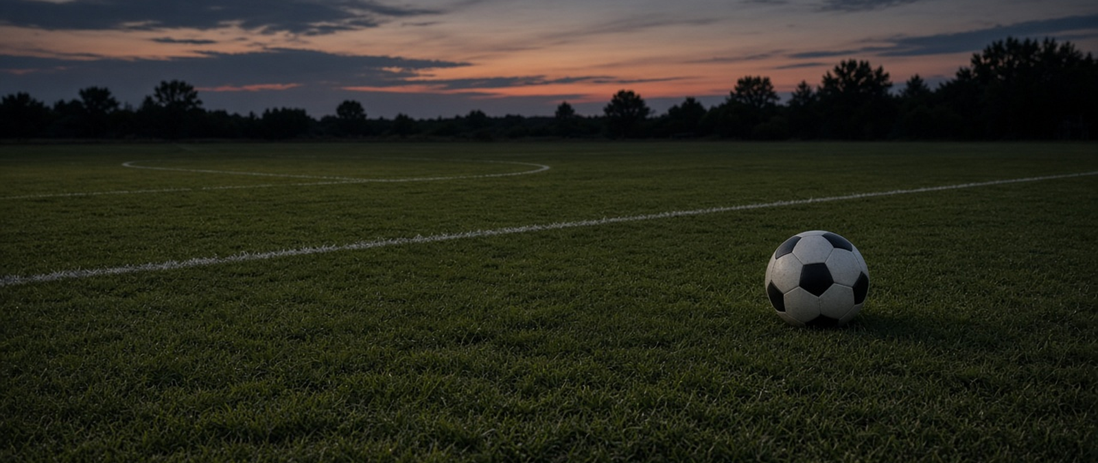 Illustration of a football resting on grass
