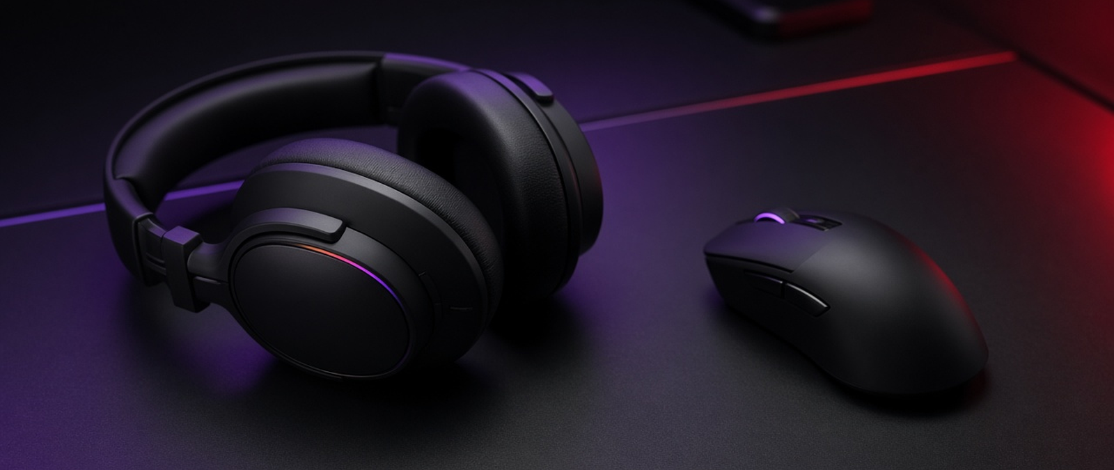 Illustration of a gaming headset and mouse