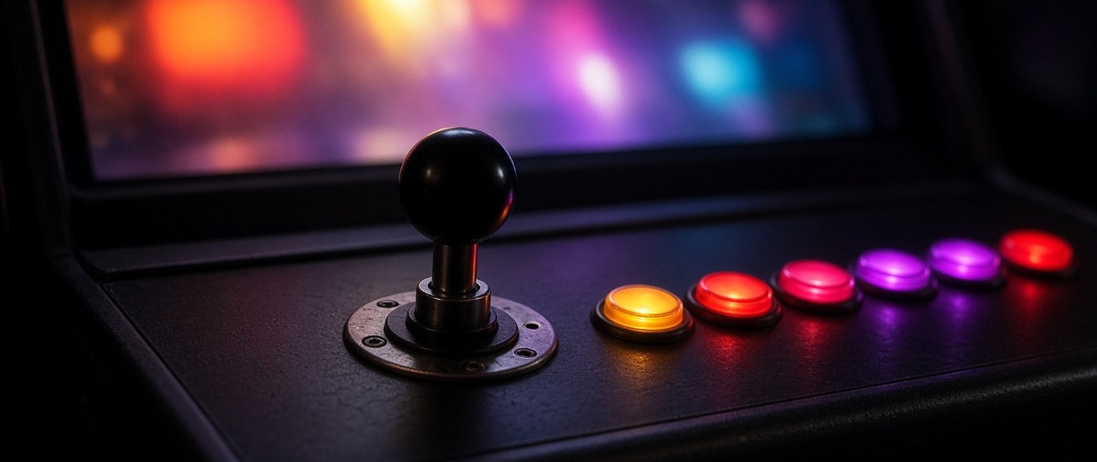 Illustration of a gaming joystick and buttons