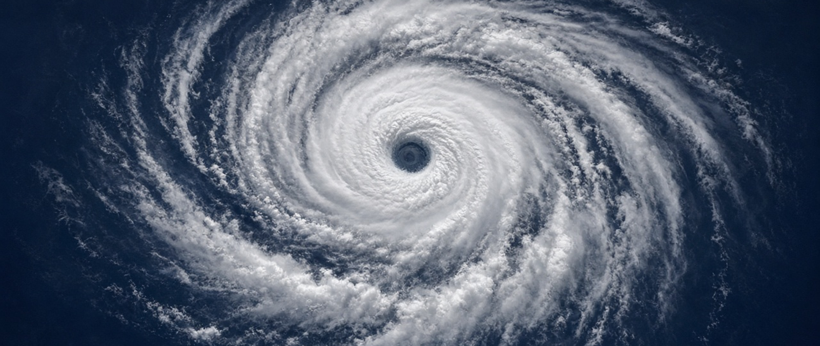 Illustration of the spiral cloud bands of a tropical cyclone